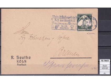 Deutsches Reich Mi 586 II dopis zkoušené