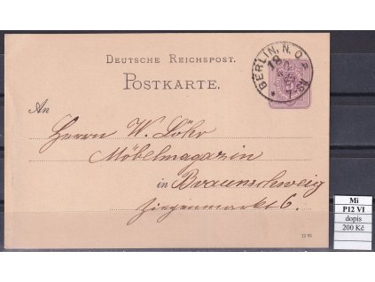 Deutsches Reich Mi P12 VI dopisnice