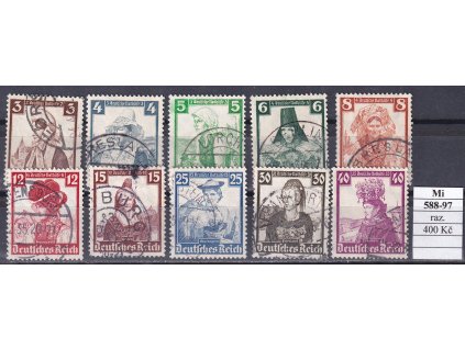 Deutsches Reich Mi 588-97 razítkované