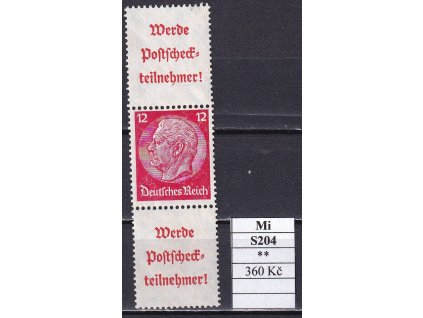 Deutsches Reich Mi S 204 svěží