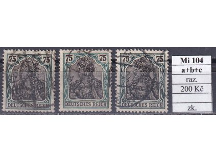 Deutsches Reich Mi 104 a+b+c razítkované zkoušené