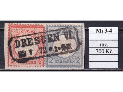 Deutsches Reich Mi 3+4 razítkované zkoušené