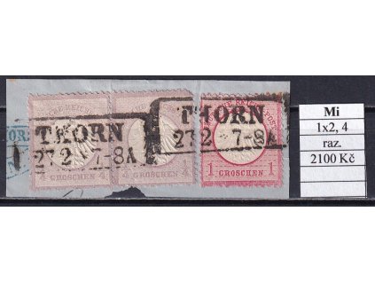 Deutsches Reich Mi 1x2+4 razítkované