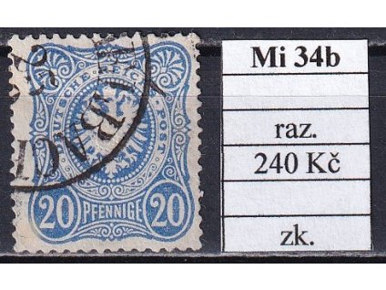 Deutsches Reich Mi 34 b razítkované zkoušené