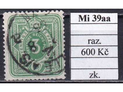 Deutsches Reich Mi 39 aa razítkované zkoušené