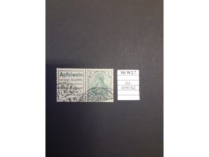 Deutsches Reich Mi W 2.7 razítkované