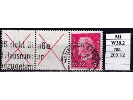 Deutsches Reich Mi W 30.2 razítkované