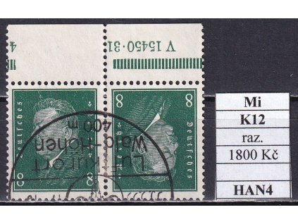 Deutsches Reich Mi K 12 HAN4 razítkované