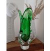 Luxusní zelená váza z hutního skla - Egermann