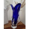 Luxusní kobaltová váza z hutního skla - Egermann