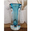 Masivní tyrkysová  váza z hutního skla - PRINC