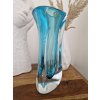 Masivní tyrkysová  váza z hutního skla - PRINC