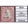 Deutsches Reich Mi 8 razítkované Befund