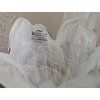 Murano White Pearl — ručně foukaný svícen z muránského skla
