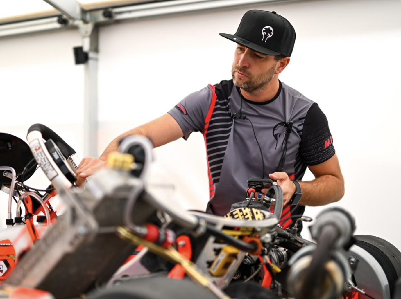 Jiří Macháč providing professional kart engine support