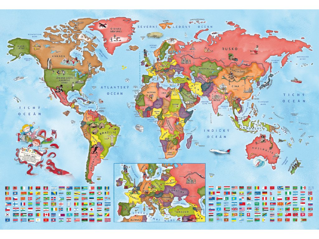 Ilustrovaná mapa států světa - Kartografie.cz