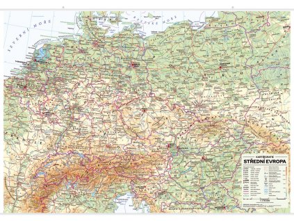 3483 4 stredni evropa nastenna obecne zemepisna mapa
