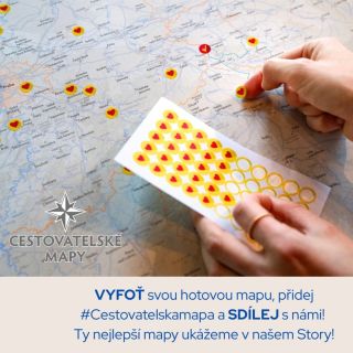 Jsme zvědaví, jak jste si své Cestovatelské mapy nazdobili! Použili jste srdíčka, špendlíky, nebo vlastní fotky? Sdílejte...