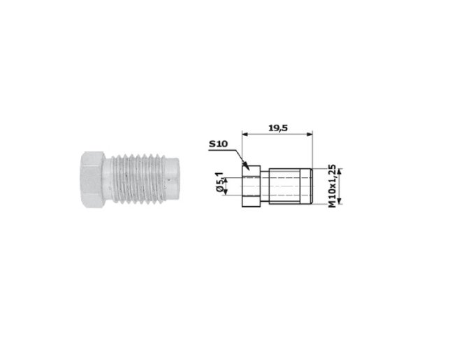 Koncovka brzdové trubky M10x1,25