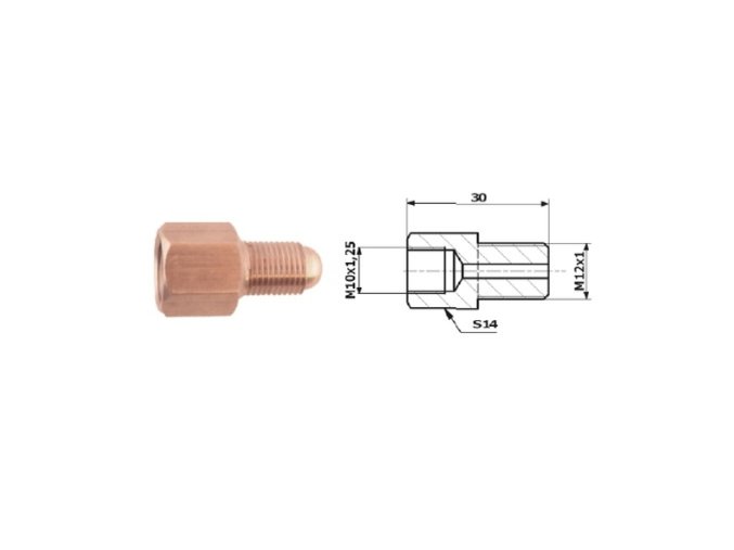 Redukce koncovky brzdové trubky - M10x1,25 - M12x1