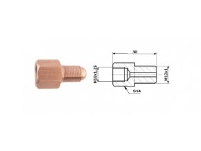 Redukce koncovky brzdové trubky - M10x1,25 - M12x1