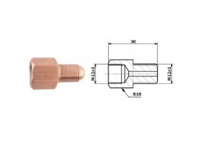 Redukce koncovky brzdové trubky - M12x1 - M12x1