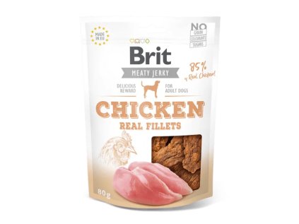 BRIT Meat Jerky Snack - masové pamlsky pro psy - filety z Kuřecího masa 80g