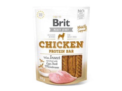 BRIT Jerky Snack - masové pamlsky pro psy s Hmyzím proteinem a kuřetem 80g