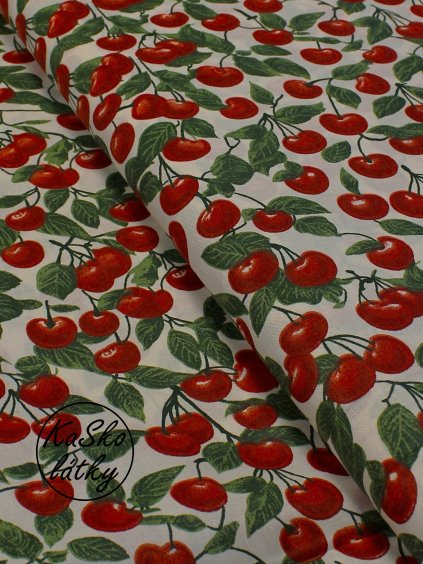 Bavlněná látka třešně
