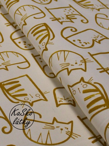 Bavlněná látka kočky