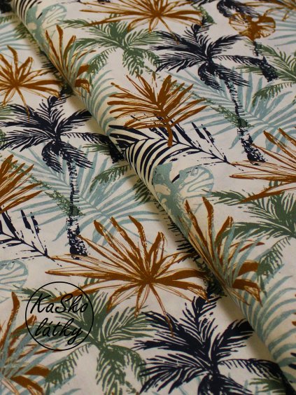 Bavlněná látka listy