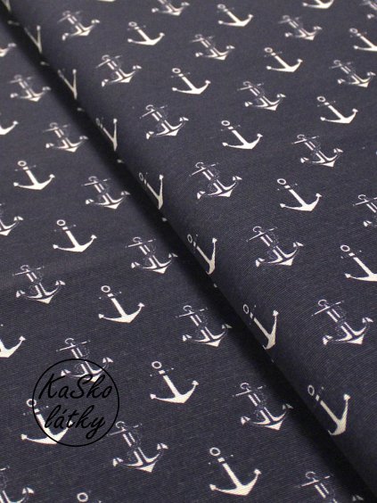 Režná látka kotvy na tmavě modré