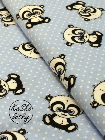 Flanel pandy na modré