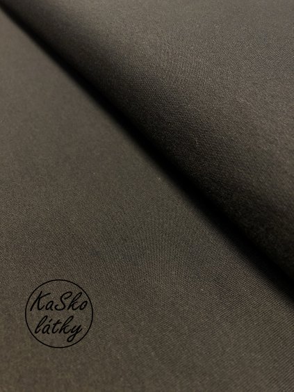 Zbytek - Bavlněná teplákovina černá (280g)  30 x 180 cm