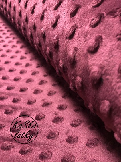 Zbytek - Minky tmavá vínová  55 x 150 cm