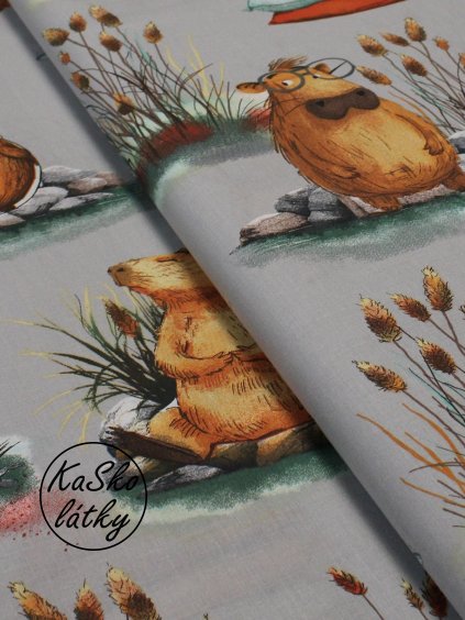 Bavlněná látky kapybary