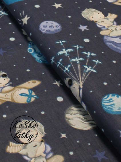 Bavlněná látky chlapec ve vesmíru