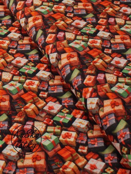 Zbytek - Bavlněná látka dárečky  55 x 145 cm