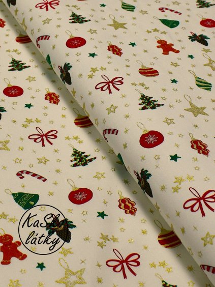 Bavlněná látka vánoční ozdoby