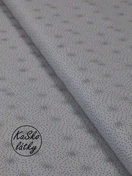 Zbytek - Bavlněná látka šedý puntík ve spirálách  60 x 140 cm