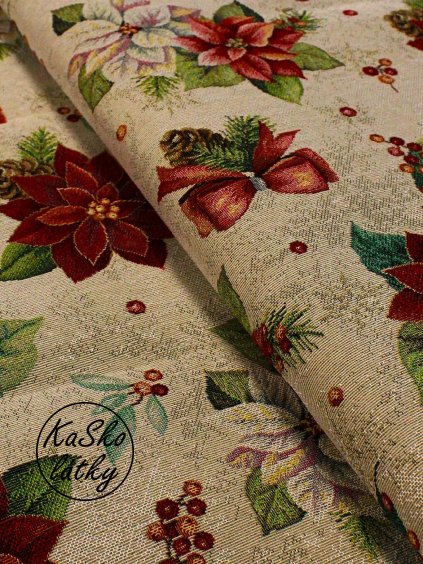 Gobelínová tkanina vánoční hvězdy