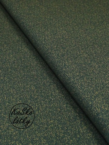 Zbytek - Bavlněná látka zlatý prach na zelené  40 x 150 cm
