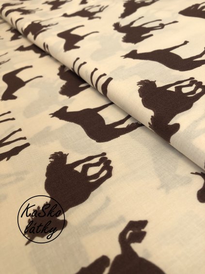 Zbytek - Bavlněná látka koně  35 x 150 cm