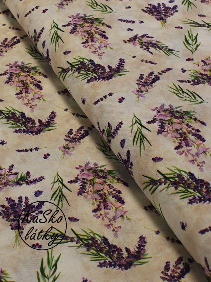 Bavlněná látka levandule