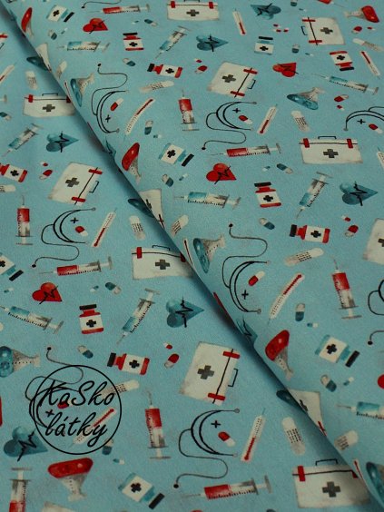 Zbytek - Bavlněná látka zdravotnické pomůcky  75 x 145 cm