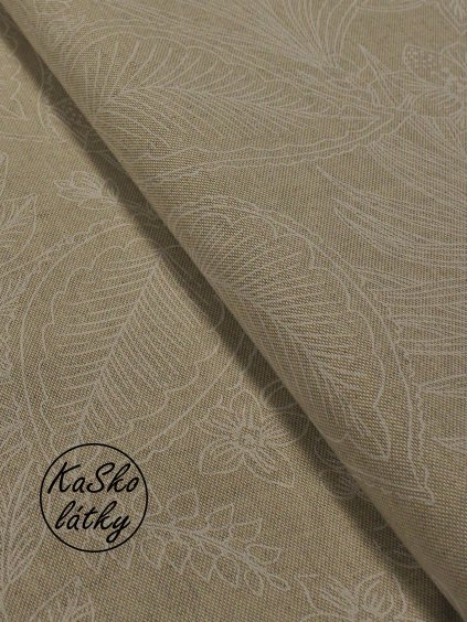 Režná látka bílé květy