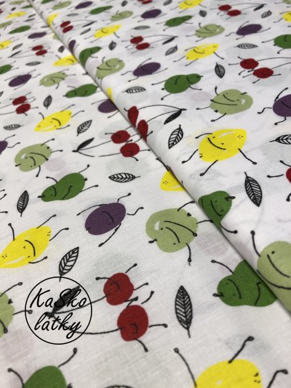 Zbytek - Bavlněná látka barevné ovoce  40 x 140 cm