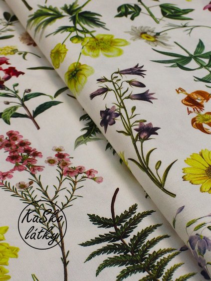 Režná látka rozkvetlá louka