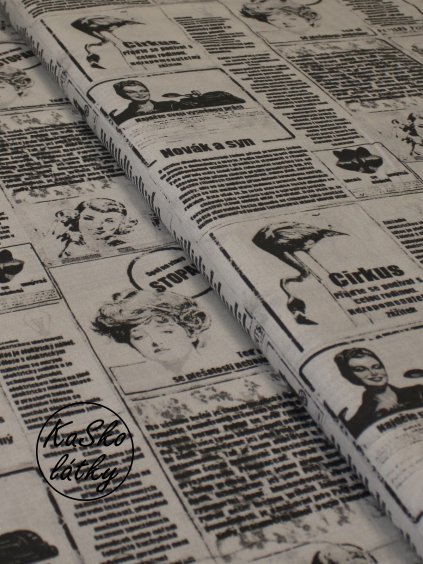 Zbytek - Bavlněná látka noviny  30 x 147 cm