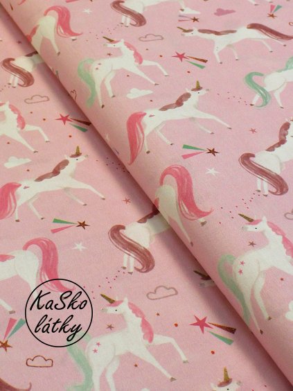 Bavlněná látka jednorožci